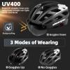 Shinmax Bike Helmet, CPSC/CPC Bike Helmet for Adult Men Women with Magnetic Goggles&Led Back Light Cycling Helmet Adjustable SM-T69 view 3