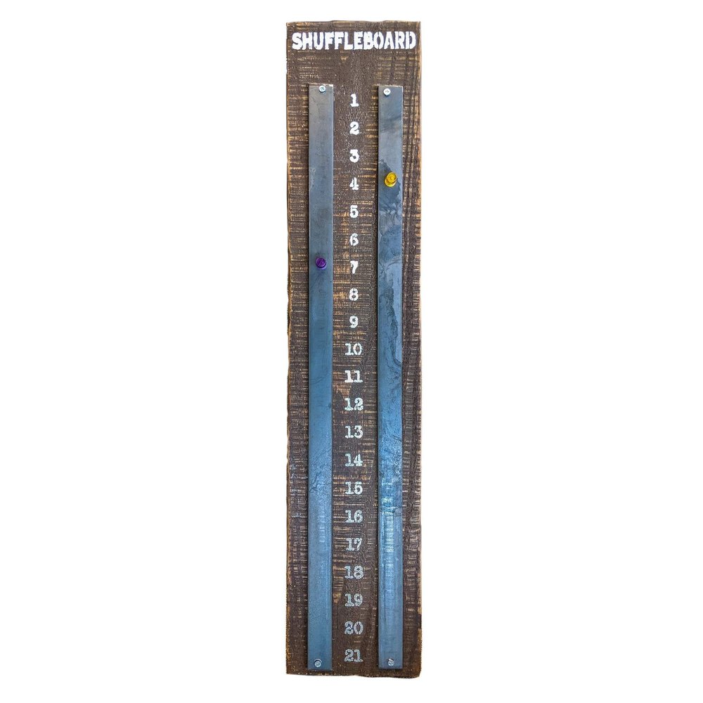 Scoreboard for Shuffleboard  ShuffleScore  Reclaimed Wood (Walnut)