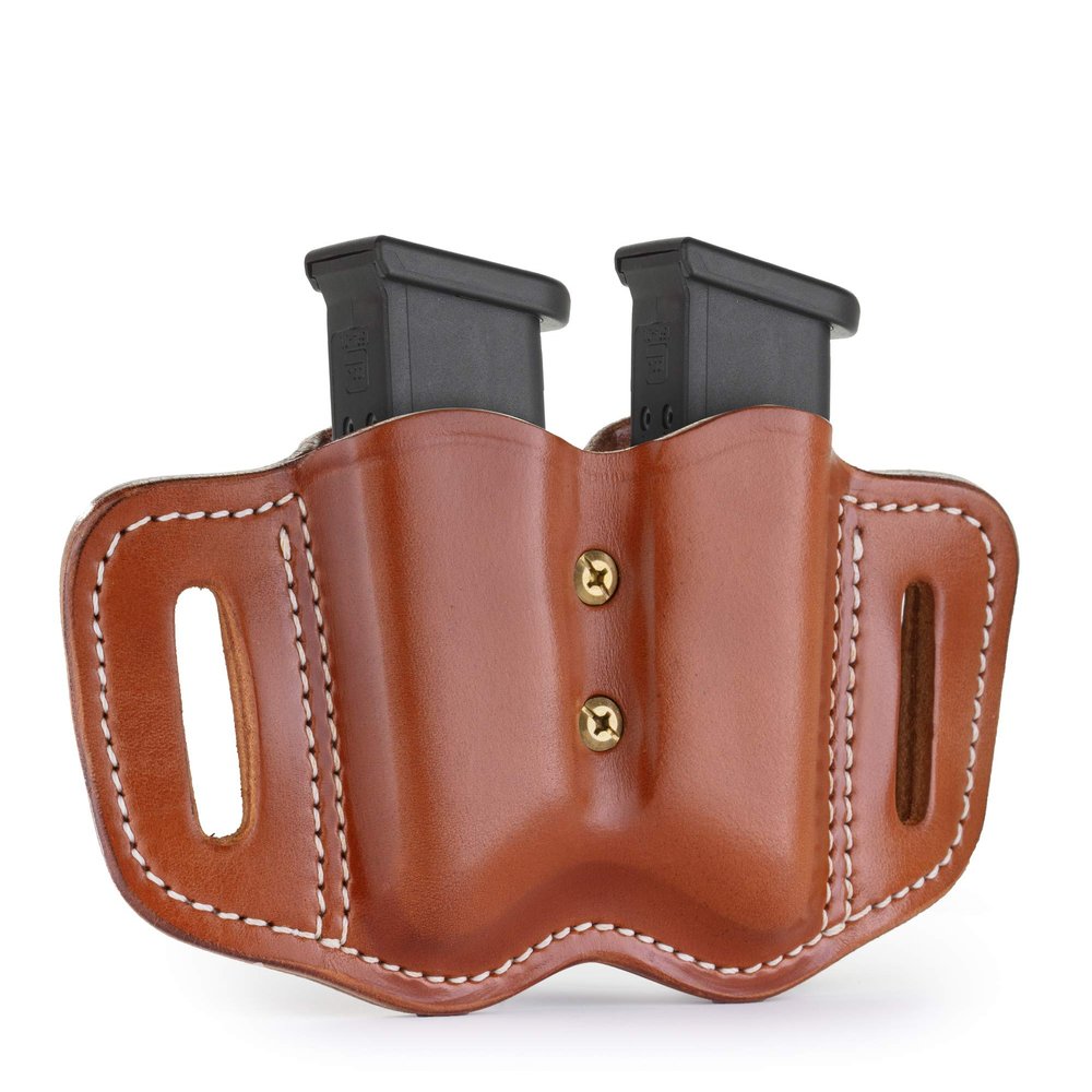 1791 Gunleather 2.2 Mag Holster - Double Mag Pouch for Double Stack Magazines, OWB Magazine Pouch for Belts