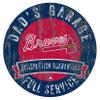 Braves 12" Round Dad's Garage Wood Sign view 1