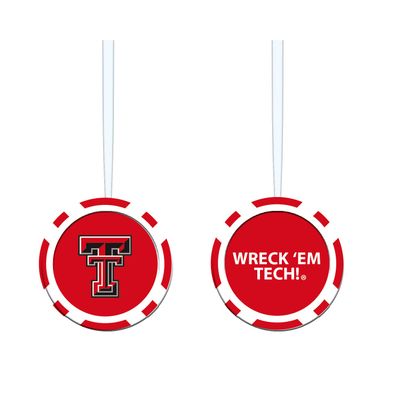 Evergreen Enterprises NCAA Texas Tech Red Raiders Game Chip DesignOrnament, Team Colors, One Size