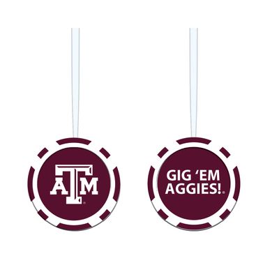 Evergreen Enterprises NCAA Texas A&M Aggies Game Chip DesignOrnament, Team Colors, One Size