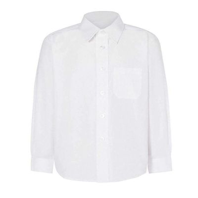 Boys Short and Long Sleeve Collared Formal Shirt Girls School Wear Button Down Top White Long Sleeve Girls Chest 40 Inches