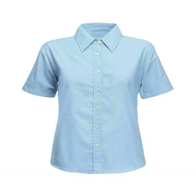Boys Short and Long Sleeve Collared Formal Shirt Girls School Wear Button Down Top Sky Blue Short Sleeve Girls Chest 44 Inches