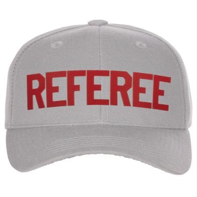 Sport Classic Baseball Hat Custom Referee Letters Structured Cap, Grey Hat Red Letters