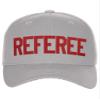 Sport Classic Baseball Hat Custom Referee Letters Structured Cap, Grey Hat Red Letters view 1