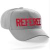 Sport Classic Baseball Hat Custom Referee Letters Structured Cap, Grey Hat Red Letters view 2