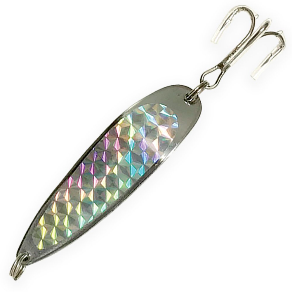 Crocodile Fishing Spoons 3oz, 6 Pcs Silver Color with Heavy-Duty Treble Hooks, for Saltwater & Freshwater Casting, Includes Durable Hook Setup, Ideal for Tuna, Bass, Trout, Walleye & More