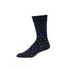 BoardroomSocks Merino Wool Mid-Calf Patterned Socks, Dress Socks for Men, Navy With Tri-color Dots view 1