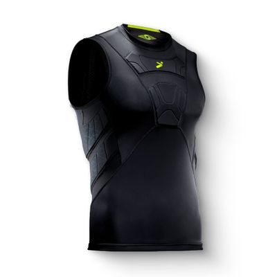 Storelli BodyShield Sleeveless Undershirt, Protective Soccer Base Layer, Lightweight Compression Top with Padded Chest and Rib Protection, Ultimate Comfort and Safety for Athletes, Black, Youth XL