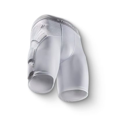Storelli Unisex BodyShield Impact Sliders, High-Impact Protection, Sweat-Wicking, UV-Resistant Athletic Undershorts for Soccer & Heavy-Duty Sports, White, Youth Extra Large