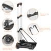 Hivexagon Folding Luggage Cart 88lbs Load Capacity Compact Lightweight and Durable Aluminum Alloy Travel Trolley for Luggage, Personal, Travel, Moving and Office Use view 3