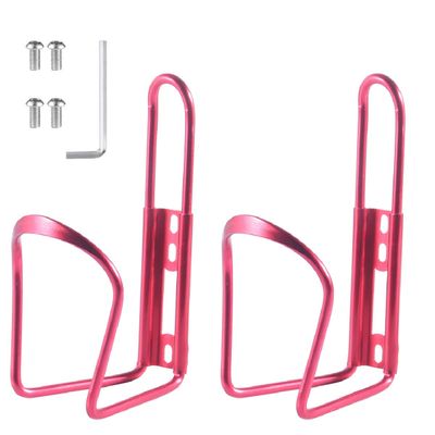 Alloy Aluminum Lightweight Water Bottle Holder for Bikes - 2 Pack Bicycle Cages Brackets Accessories Mount for MTB Road Bike - Red