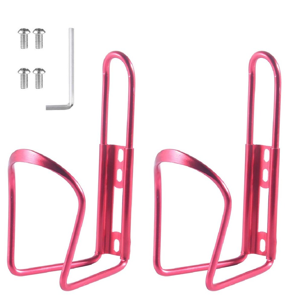 Alloy Aluminum Lightweight Water Bottle Holder for Bikes - 2 Pack Bicycle Cages Brackets Accessories Mount for MTB Road Bike - Red