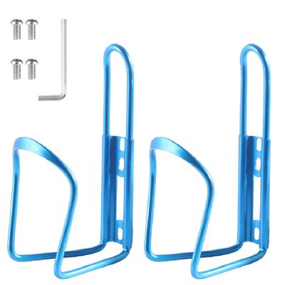 Alloy Aluminum Lightweight Bike Water Bottle Cages - 2 Pack Bicycle Holder Cages - Blue