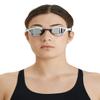 ARENA Unisex Cobra Ultra Swipe Racing Swim Goggles for Men and Women Swipe Anti-Fog Technology Polycarbonate Mirror Lens, Silver/White view 4