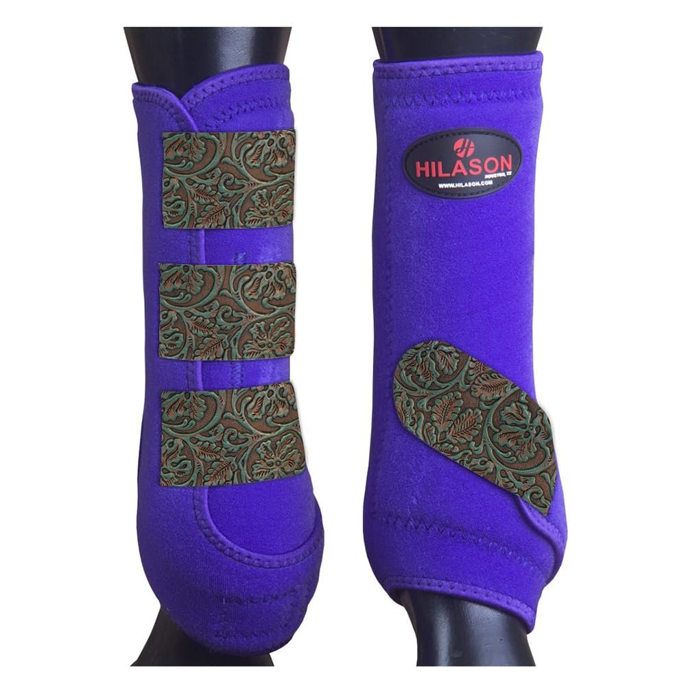 HILASON Purple Large Horse Medicine Sports Boots Front Leg