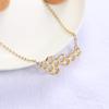 10K Gold Color Honeycomb Dangle Earring 3 Tone (rose gold necklace) view 2