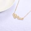 10K Gold Color Honeycomb Dangle Earring 3 Tone (rose gold necklace) view 3