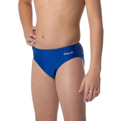 Flow Swim Briefs Boys Brief Style Swimsuit Sizes 21 to 32 in Black, Navy, and Blue (Blue, 32 (31" - 32" Waist))