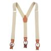 AYOSUSH Mens Suspenders Button End Big and Tall Beige Y Back Strong Clips Tuxedo view 1