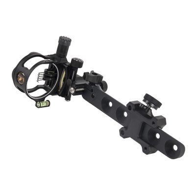 TOPOINT ARCHERY CNC Aluminum 5 Pins Or 7 Pins .019" Tool-Less Bow Sight with Micro Adjust Detachable Bracket LED Sight Light Left and Right Hand (PRO 5 PINS, Black)