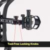 TOPOINT ARCHERY CNC Aluminum 5 Pins Or 7 Pins .019" Tool-Less Bow Sight with Micro Adjust Detachable Bracket LED Sight Light Left and Right Hand (PRO 5 PINS, Black) view 4