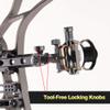 TOPOINT ARCHERY CNC Aluminum 5 Pins Or 7 Pins .019" Tool-Less Bow Sight with Micro Adjust Detachable Bracket LED Sight Light Left and Right Hand (PRO 7 PINS, Black) view 4