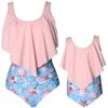 Baby Girls Swimsuits Mommy and Me Swimsuits 2 Pieces Family Matching Swimsuit Pink Blue view 1