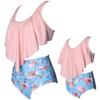Baby Girls Swimsuits Mommy and Me Swimsuits 2 Pieces Family Matching Swimsuit Pink Blue view 2