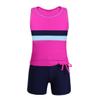 easyforever Girls Kids Tankini Sleeveless Swim Tops with Bottoms Set Gym Workout Swimsuit Swimwear Rose 12 view 1