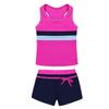 easyforever Girls Kids Tankini Sleeveless Swim Tops with Bottoms Set Gym Workout Swimsuit Swimwear Rose 12 view 3