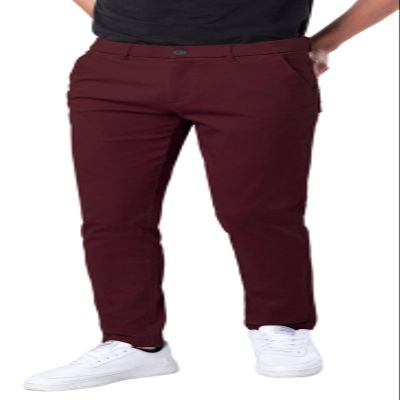 Plaid&Plain Men's Skinny Stretchy Khaki Pants Colored Pants Slim Fit Slacks Tapered Trousers 819 Burgundy 33X34