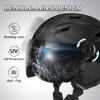 Odoland Ski Helmet with 2-in-1 Visor Goggles, Light Weight Snowboard Helmet for Men Women, Snow Sport Helmets for Skiing, Skating, Snowboarding,Black,L view 2