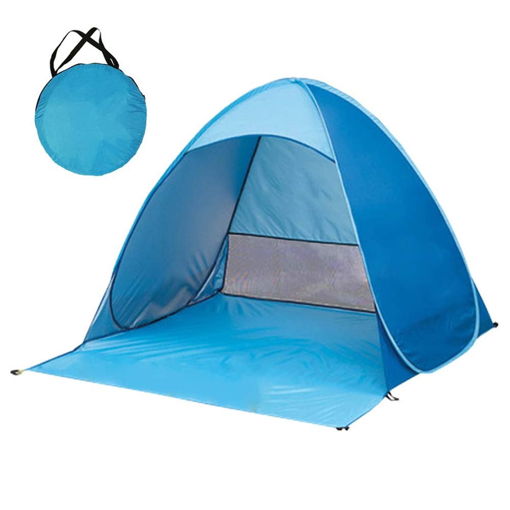 CShopping Large Beach Tent UV Pop up Sun Shelter Tents, Big Portable Automatic Sun Umbrella, Waterproof/Windproof Instant Easy Outdoor Cabana, Fit 3-4 Persons for Camping, Hiking, Set up in Seconds