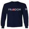 0160. Freedom Military Patriotic Proud American Flag Armour US USA Men's Long Sleeve t Shirt (Navy Blue, Large) view 1