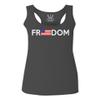 0160. Freedom Military Patriotic Proud American Flag Armour US USA Women's Tank Top Racerback (Characol, Large) view 1