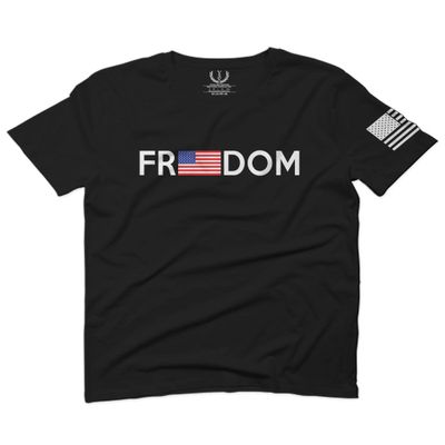 0160. Freedom Military Patriotic Proud American Flag Armour US USA for Men T Shirt (Black 2X-Large)