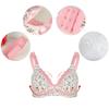 Breastfeeding Bra, Cotton Pre Opening Button Breast Feeding Bra Maternity Nursing Bra Sleep Bras with Lace Trim for Pregnant Women(38 85) view 3