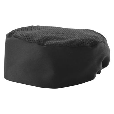 Winco Ventilated Pillbox Chef Hat, One Size, Black