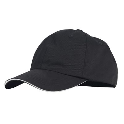 Winco 4 3/4" H Black Adjustable Baseball Hat