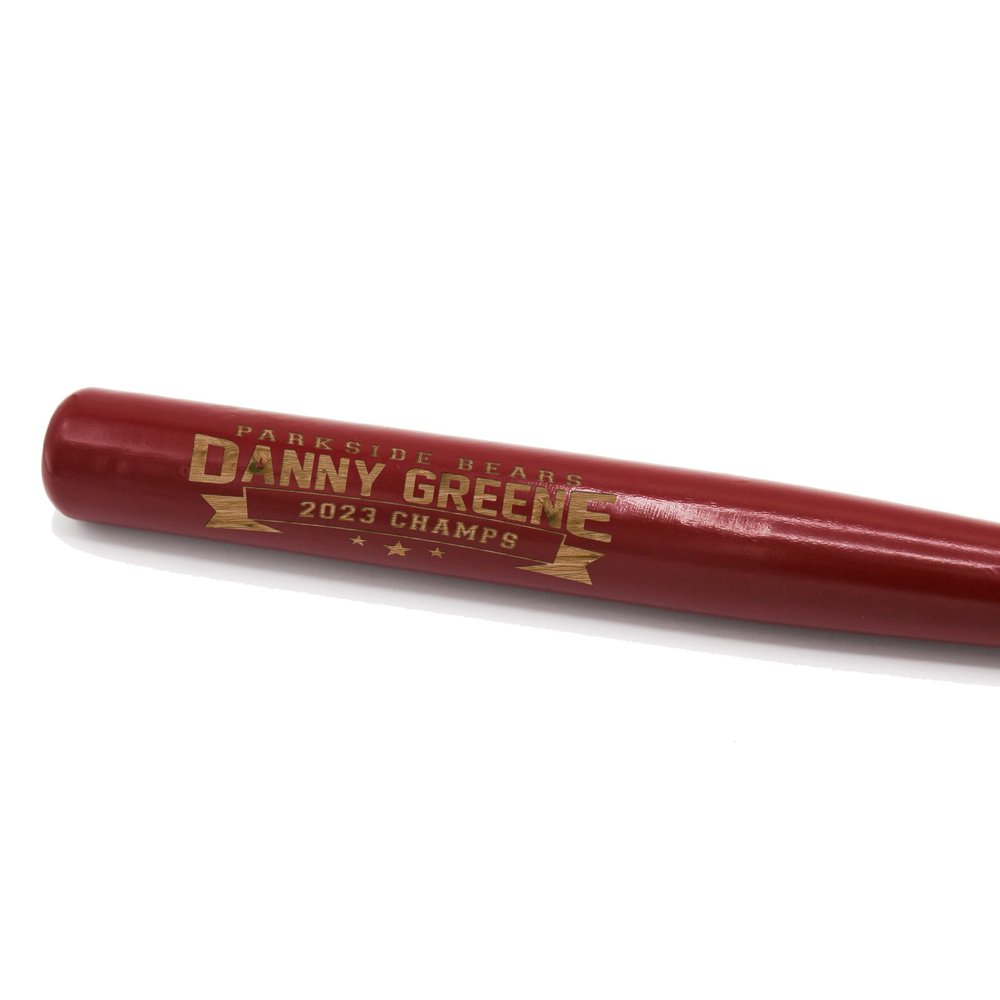 The Wedding Party Store Personalized Mini 18'' Wood Baseball Bat - Custom Groomsmen, Birthday, Team- Engraved (Red)