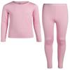 Rene Rofe Girls Thermal Set - 2 Piece Fleece Lined Breathable Top and Long Johns - Thermal Underwear for Girls, Size 6X, Pink view 1