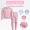 Rene Rofe Girls Thermal Set - 2 Piece Fleece Lined Breathable Top and Long Johns - Thermal Underwear for Girls, Size 6X, Pink view 2
