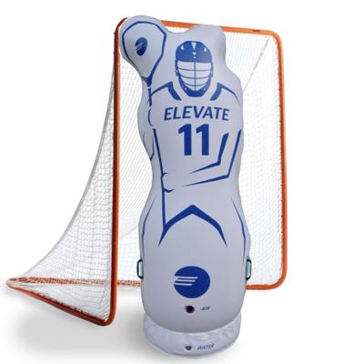 Elevate 11th Man Inflatable Lacrosse Goalie Shot Blocker and Dodging Dummy - Dodge and Shoot with This New Lacrosse Goal Target Training Aid w/Pump for Boys and Girls Lax Training Equipment