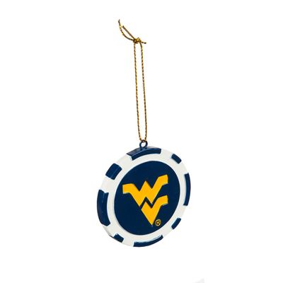 Evergreen Enterprises NCAA West Virginia Mountaineers Game Chip DesignOrnament, Team Colors, One Size