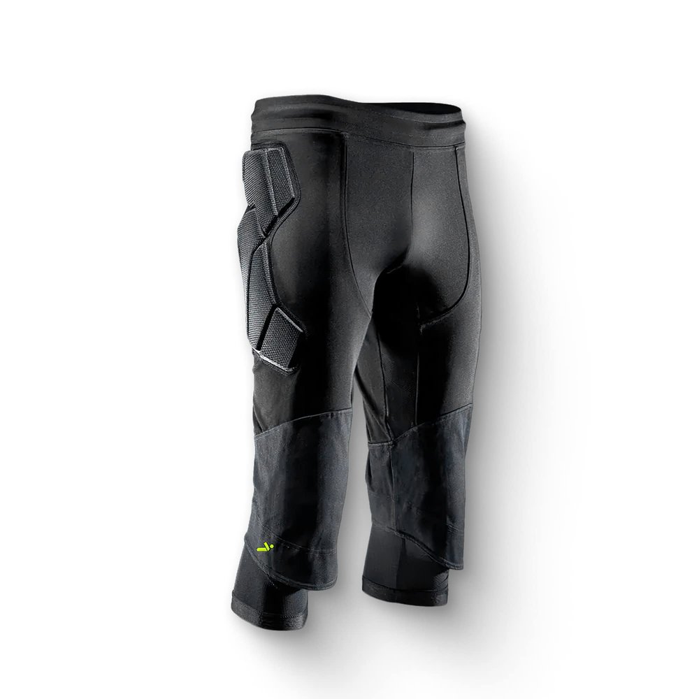 Storelli ExoShield Goalkeeper 3/4 Pants, High-Impact Protection, Sweat-Wicking, UV-Resistant Athletic Bottoms for Soccer & Heavy-Duty Sports, Black, Youth Small