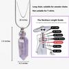 AMOYSTONE 1P Natural Amethyst Necklace Long Chain, Healing Oil Crystals Perfume Necklace Aromatherapy Bullet Shape Pendant Womens Gift view 3