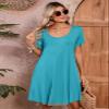 BELAROI Plus Size Dress for Women Summer T Shirt Dress Flowy Short Sleeve Pockets Casual Swing Tunic Solid Basic(2X,Lake Blue) view 3