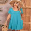 BELAROI Plus Size Dress for Women Summer T Shirt Dress Flowy Short Sleeve Pockets Casual Swing Tunic Solid Basic(2X,Lake Blue) view 4